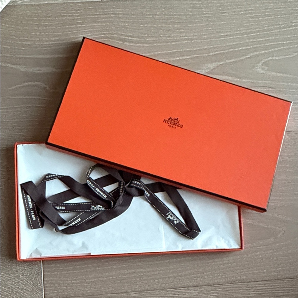 Hermes Orange Box with Black Ribbon